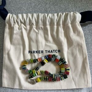 Parker Thatch square glass bead bag charm